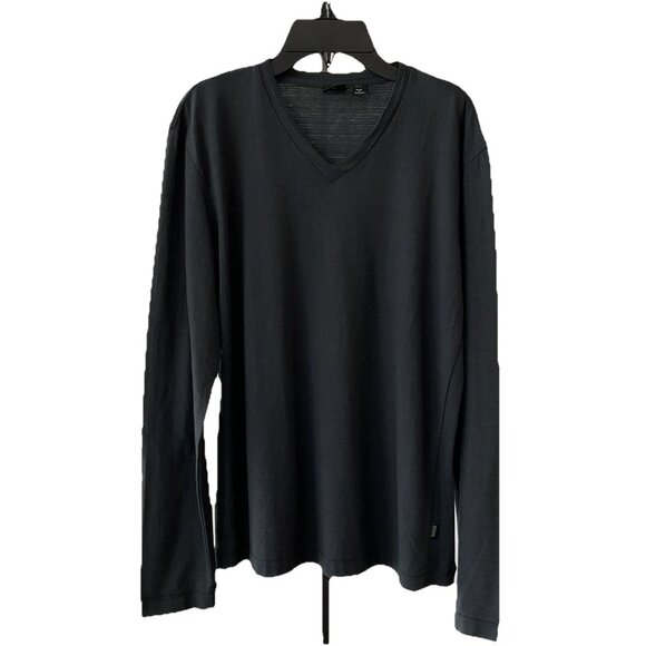 Hugo Boss Men’s Black V-neck Cotton Regular Fit Knit Sweater Size M - Picture 1 of 7